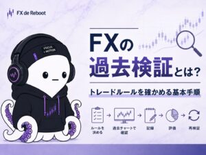 FXの過去検証でトレードルールを確認する基本手順を解説する記事のアイキャッチ